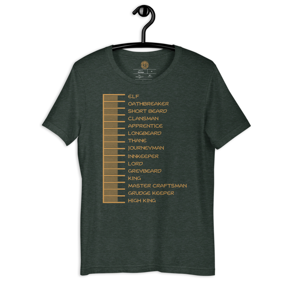 Dwarven Beard Length Chart - Short-Sleeve Unisex T-Shirt