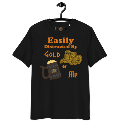 Easily Distracted by Gold and Ale - Unisex Organic Cotton T-Shirt