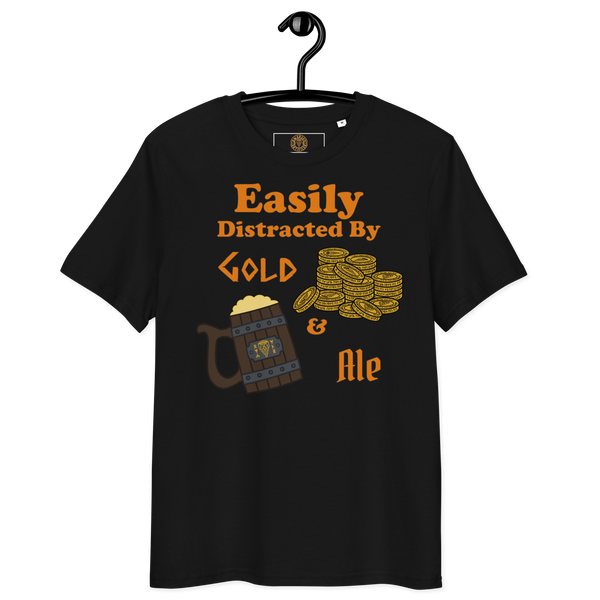 Easily Distracted by Gold and Ale - Unisex Organic Cotton T-Shirt