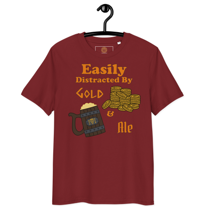 Easily Distracted by Gold and Ale - Unisex Organic Cotton T-Shirt