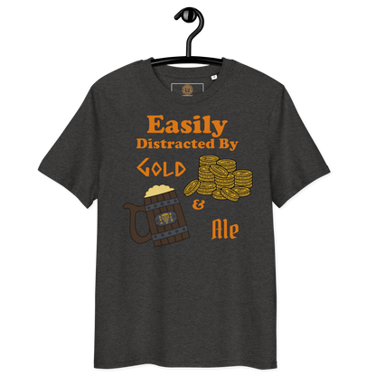 Easily Distracted by Gold and Ale - Unisex Organic Cotton T-Shirt