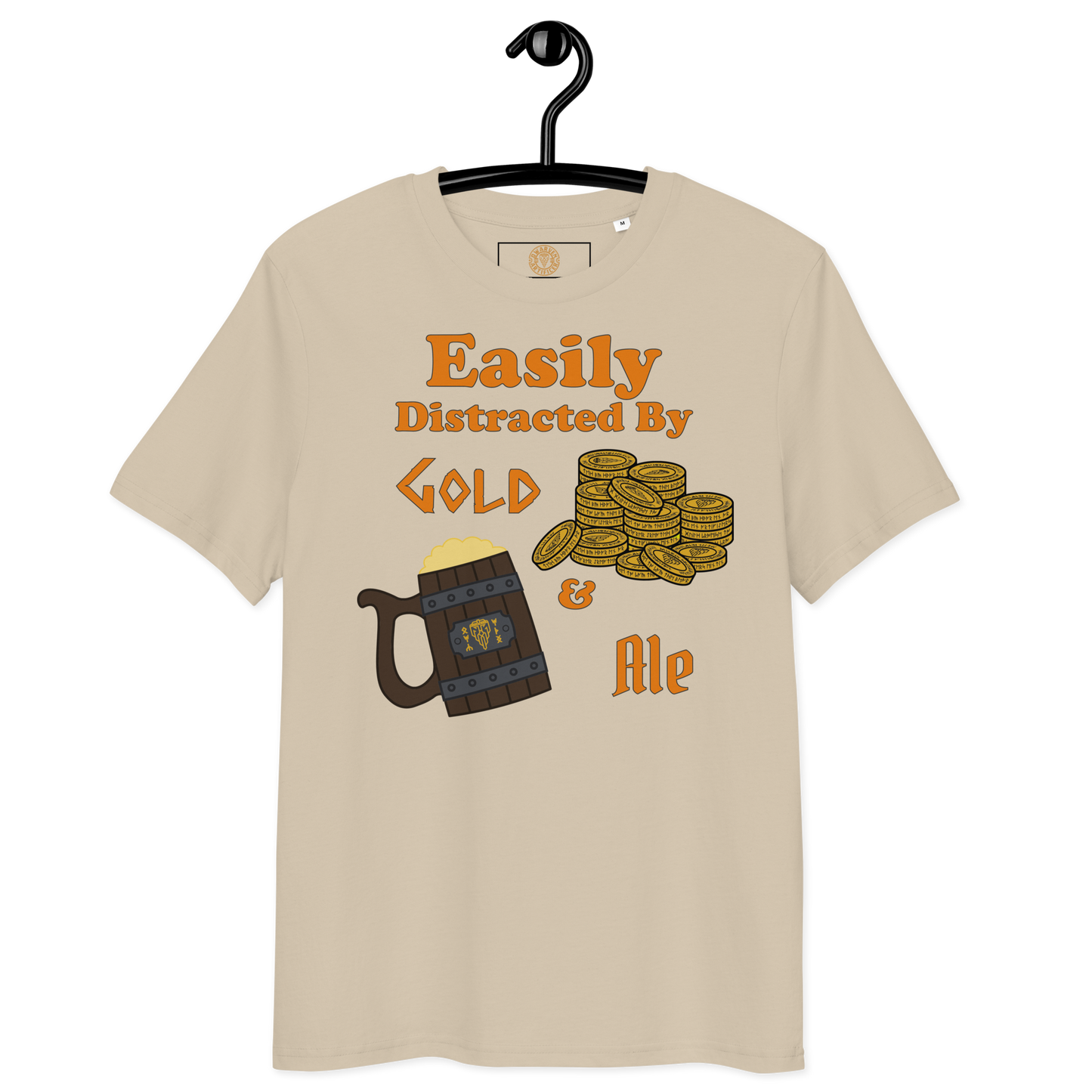 Easily Distracted by Gold and Ale - Unisex Organic Cotton T-Shirt