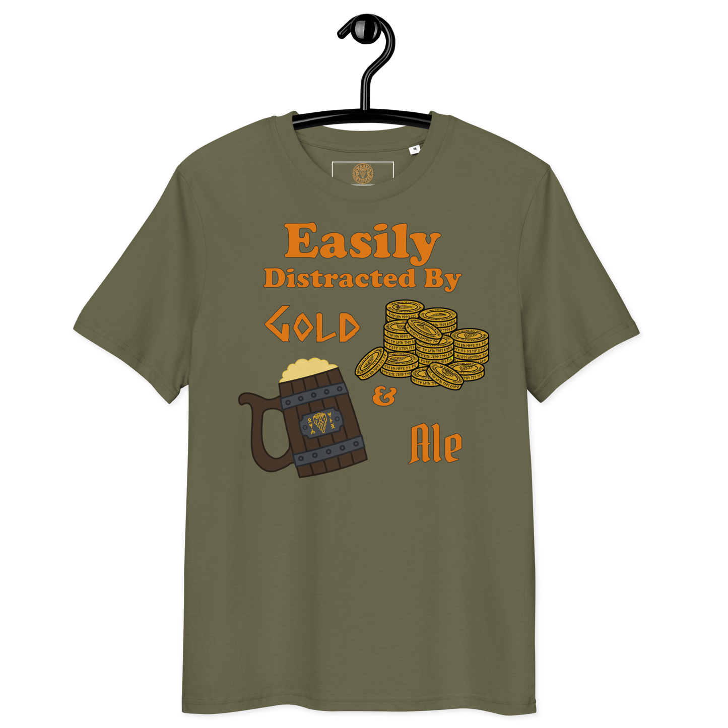 Easily Distracted by Gold and Ale - Unisex Organic Cotton T-Shirt