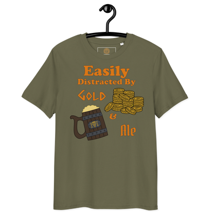 Easily Distracted by Gold and Ale - Unisex Organic Cotton T-Shirt