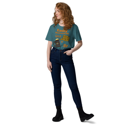 Easily Distracted by Gold and Ale - Unisex Organic Cotton T-Shirt