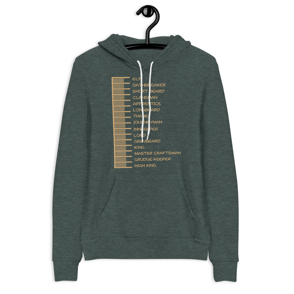 Dwarven Beard Length Chart - Unisex hoodie