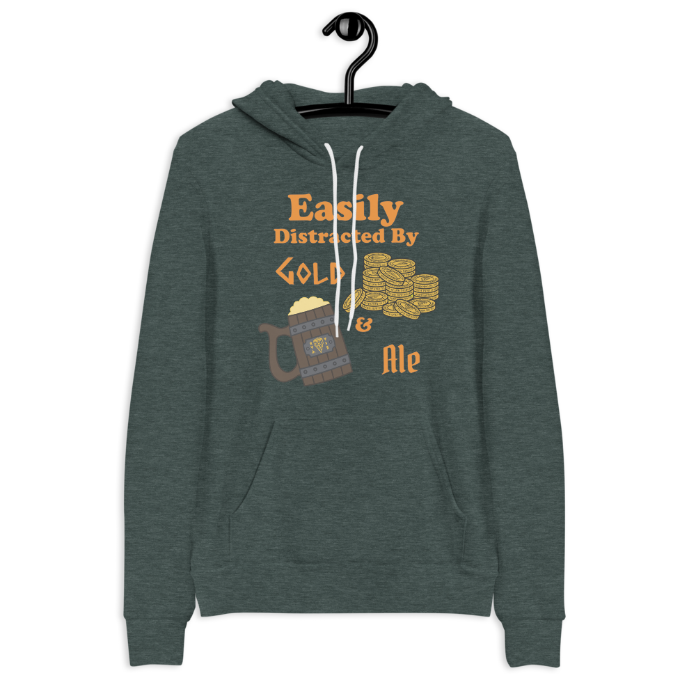 Easily Distracted By Gold and Ale - Unisex hoodie