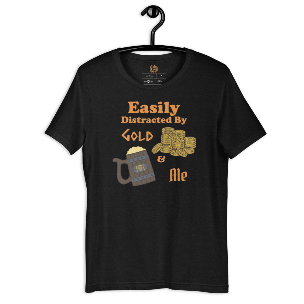 Easily Distracted By Gold and Ale - Short-Sleeve Unisex T-Shirt