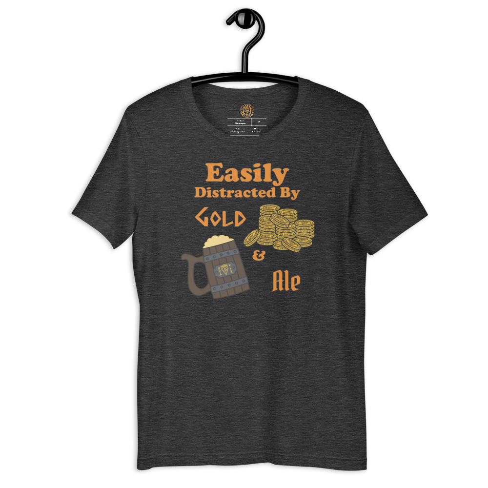 Easily Distracted By Gold and Ale - Short-Sleeve Unisex T-Shirt