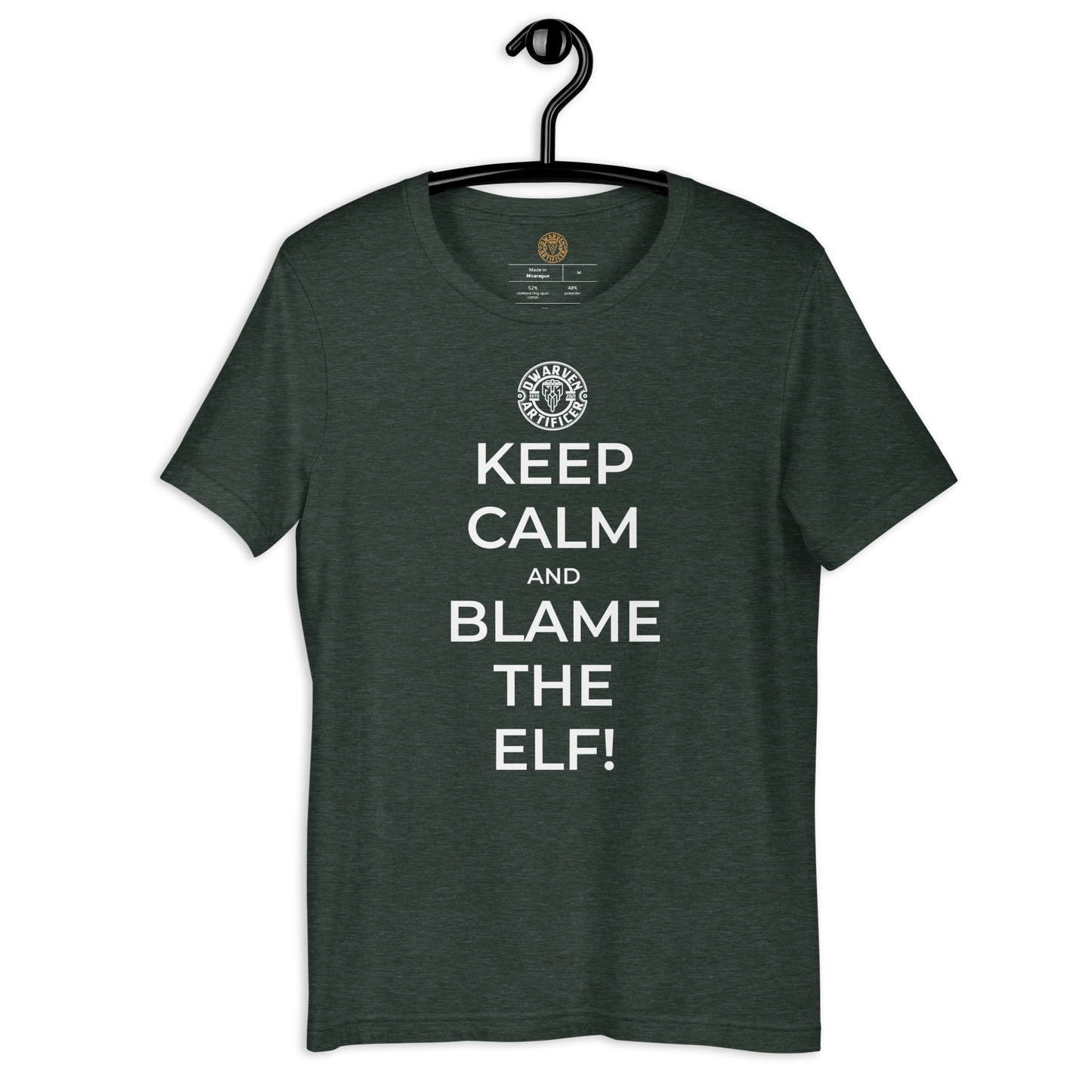 Keep Calm And Blame The Elf - Short Sleeve Unisex t-Shirt