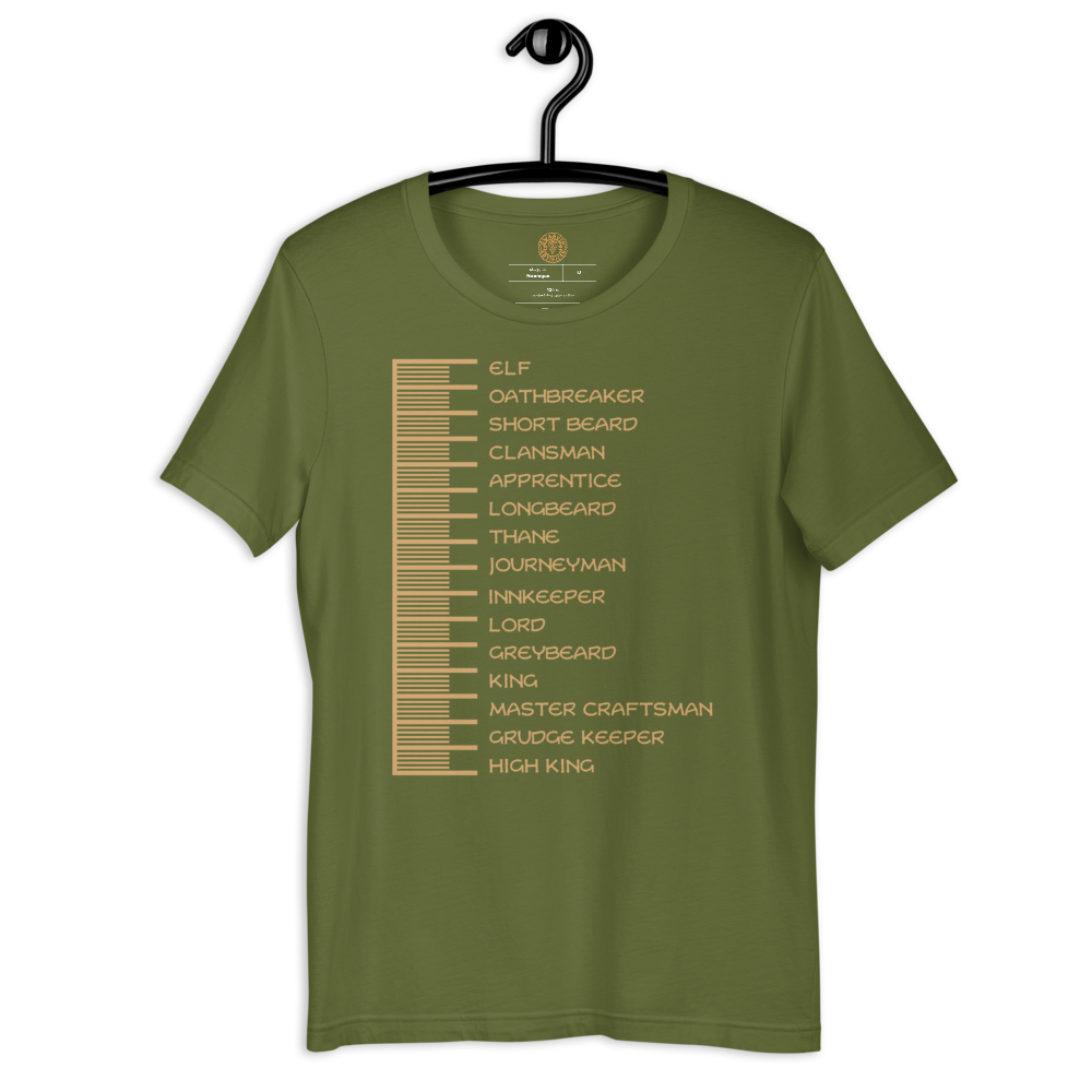 Dwarven Beard Length Chart - Short-Sleeve Unisex T-Shirt