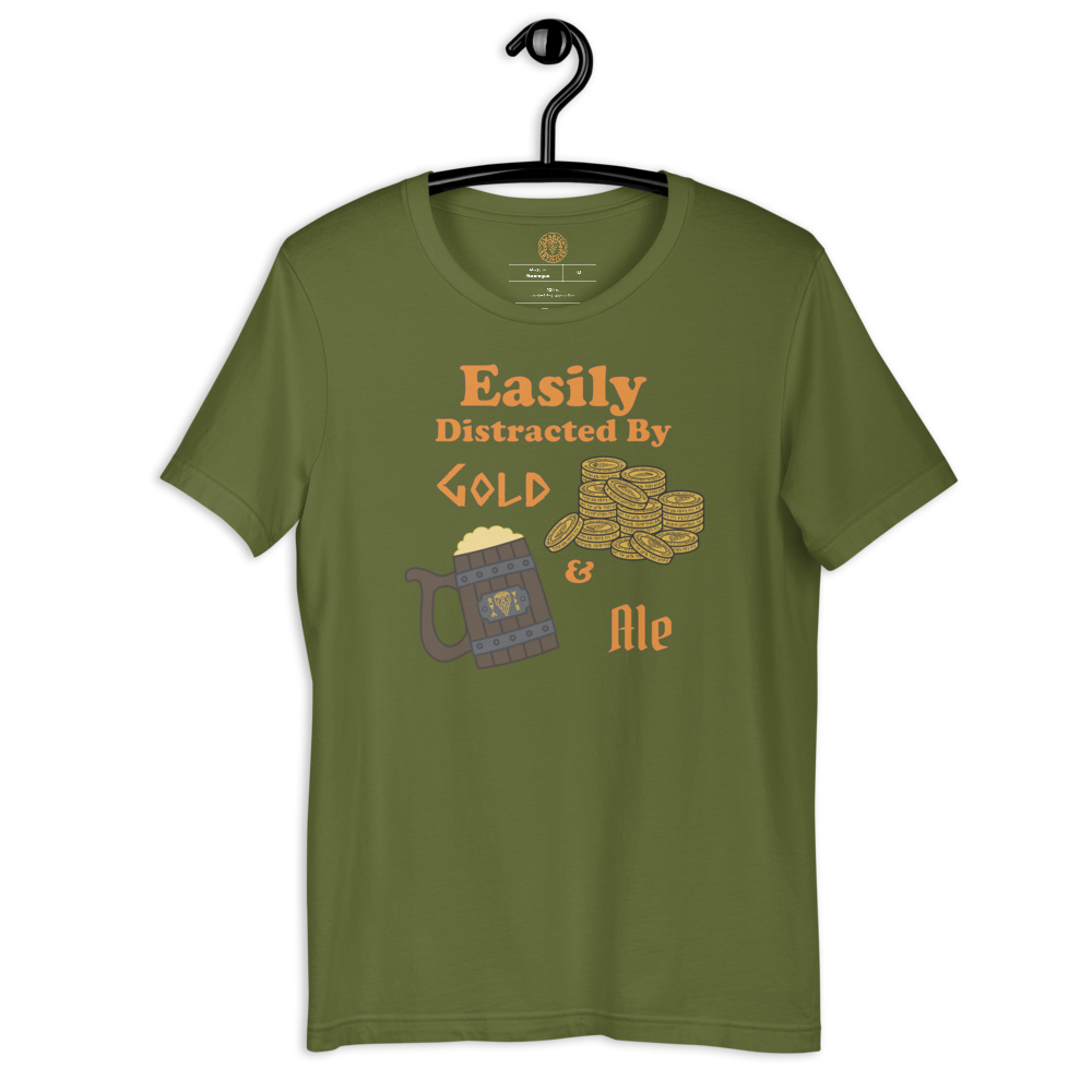 Easily Distracted By Gold and Ale - Short-Sleeve Unisex T-Shirt