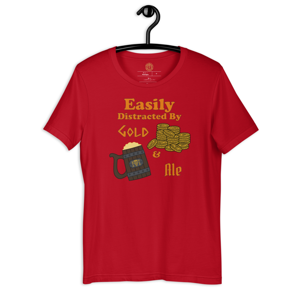 Easily Distracted By Gold and Ale - Short-Sleeve Unisex T-Shirt